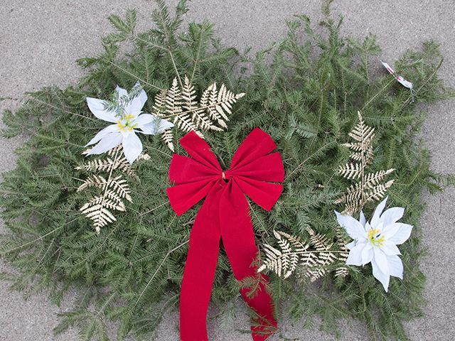 Grave Pillow Decorated